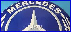 Vintage Mercedes Benz Sign Large Porcelain Auto Shop Gas Pump Sign