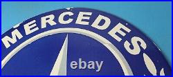 Vintage Mercedes Benz Sign Large Porcelain Auto Shop Gas Pump Sign