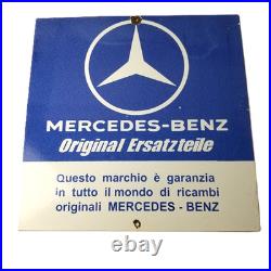 Vintage Mercedes Benz Sign Porcelain Auto Shop Garage Gas Pump Plate Sign