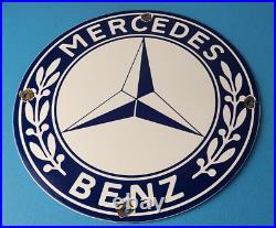 Vintage Mercedes Benz Sign Porcelain Auto Shop Garage Gas Pump Plate Sign