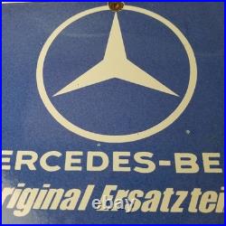 Vintage Mercedes Benz Sign Porcelain Auto Shop Garage Gas Pump Plate Sign