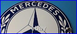 Vintage Mercedes Benz Sign Porcelain Auto Shop Garage Gas Pump Plate Sign