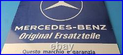 Vintage Mercedes-Benz Sign Porcelain Auto Shop Garage Gas Pump Plate Sign