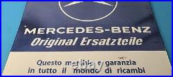 Vintage Mercedes-Benz Sign Porcelain Auto Shop Garage Gas Pump Plate Sign