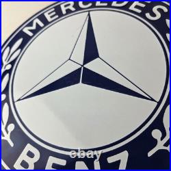 Vintage Mercedes Benz Sign Porcelain Auto Shop Garage Gas Pump Plate Sign