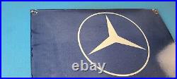 Vintage Mercedes-Benz Sign Porcelain Auto Shop Garage Gas Pump Plate Sign