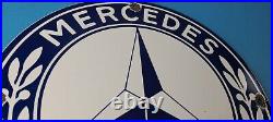 Vintage Mercedes Benz Sign Porcelain Auto Shop Garage Gas Pump Plate Sign