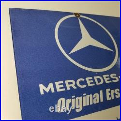 Vintage Mercedes Benz Sign Porcelain Auto Shop Garage Gas Pump Plate Sign