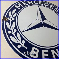 Vintage Mercedes Benz Sign Porcelain Auto Shop Garage Gas Pump Plate Sign