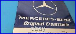 Vintage Mercedes-Benz Sign Porcelain Auto Shop Garage Gas Pump Plate Sign