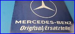 Vintage Mercedes-Benz Sign Porcelain Auto Shop Garage Gas Pump Plate Sign