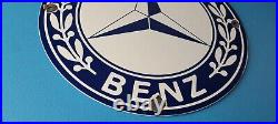 Vintage Mercedes Benz Sign Porcelain Auto Shop Garage Gas Pump Plate Sign