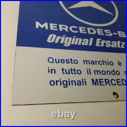 Vintage Mercedes Benz Sign Porcelain Auto Shop Garage Gas Pump Plate Sign