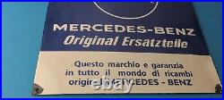 Vintage Mercedes-Benz Sign Porcelain Auto Shop Garage Gas Pump Plate Sign