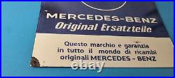 Vintage Mercedes-Benz Sign Porcelain Auto Shop Garage Gas Pump Plate Sign