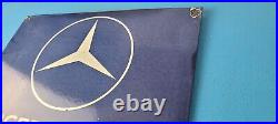 Vintage Mercedes-Benz Sign Porcelain Auto Shop Garage Gas Pump Plate Sign