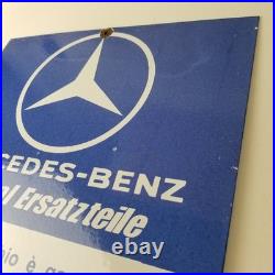 Vintage Mercedes Benz Sign Porcelain Auto Shop Garage Gas Pump Plate Sign