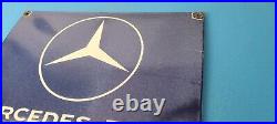 Vintage Mercedes-Benz Sign Porcelain Auto Shop Garage Gas Pump Plate Sign