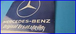 Vintage Mercedes-Benz Sign Porcelain Auto Shop Garage Gas Pump Plate Sign