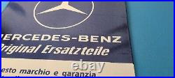 Vintage Mercedes-Benz Sign Porcelain Auto Shop Garage Gas Pump Plate Sign