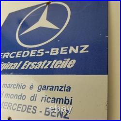 Vintage Mercedes Benz Sign Porcelain Auto Shop Garage Gas Pump Plate Sign