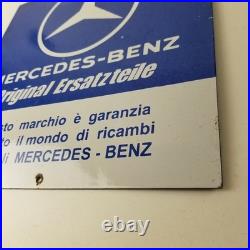 Vintage Mercedes Benz Sign Porcelain Auto Shop Garage Gas Pump Plate Sign