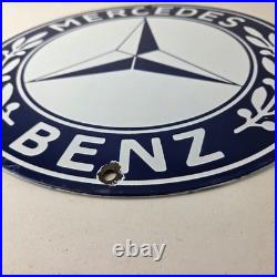 Vintage Mercedes Benz Sign Porcelain Auto Shop Garage Gas Pump Plate Sign