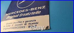 Vintage Mercedes-Benz Sign Porcelain Auto Shop Garage Gas Pump Plate Sign