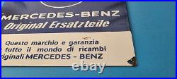 Vintage Mercedes-Benz Sign Porcelain Auto Shop Garage Gas Pump Plate Sign