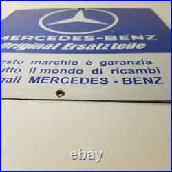 Vintage Mercedes Benz Sign Porcelain Auto Shop Garage Gas Pump Plate Sign