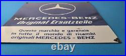 Vintage Mercedes-Benz Sign Porcelain Auto Shop Garage Gas Pump Plate Sign