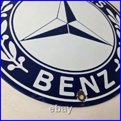 Vintage Mercedes Benz Sign Porcelain Auto Shop Garage Gas Pump Plate Sign