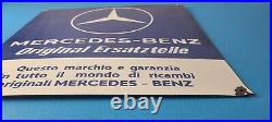 Vintage Mercedes-Benz Sign Porcelain Auto Shop Garage Gas Pump Plate Sign