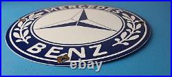 Vintage Mercedes Benz Sign Porcelain Auto Shop Garage Gas Pump Plate Sign