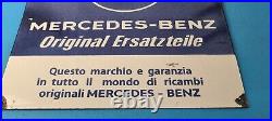 Vintage Mercedes-Benz Sign Porcelain Auto Shop Garage Gas Pump Plate Sign