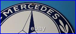 Vintage Mercedes Benz Sign Porcelain Auto Shop Garage Gas Pump Plate Sign