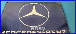 Vintage Mercedes-Benz Sign Porcelain Auto Shop Garage Gas Pump Plate Sign