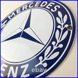 Vintage Mercedes Benz Sign Porcelain Auto Shop Garage Gas Pump Plate Sign