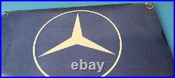 Vintage Mercedes-Benz Sign Porcelain Auto Shop Garage Gas Pump Plate Sign