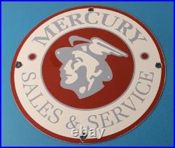 Vintage Mercury Automobiles Porcelain Sales Service Dealer Garage Gas Pump Sign