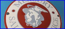 Vintage Mercury Automobiles Porcelain Sales Service Dealer Garage Gas Pump Sign
