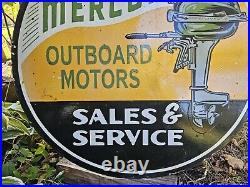 Vintage Mercury Outboard Motors Double-sided Porcelain Dealer Sign 30