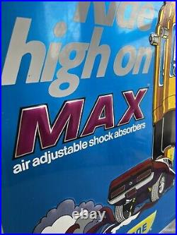 Vintage Metal Advertising Sign MONROE MAX CAR SHOCK ABSORBERS Gas & Oil Cars