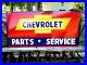 Vintage-Metal-Chevy-CHEVROLET-USED-CARS-Parts-Service-Gas-36-Hand-Painted-Sign-01-bpdv