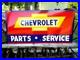 Vintage-Metal-Chevy-CHEVROLET-USED-CARS-Truck-Gas-Oil-18x36-Hand-Painted-Sign-R-01-aqeb