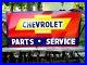 Vintage-Metal-Chevy-CHEVROLET-USED-CARS-Truck-Gas-Oil-18x36-Hand-Painted-Sign-R-01-dqe