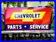 Vintage-Metal-Chevy-CHEVROLET-USED-CARS-Truck-Gas-Oil-18x36-Hand-Painted-Sign-R-01-qwis