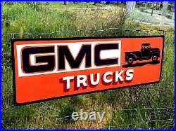 Vintage Metal Chevy Chevrolet GMC General Motors Gas Oil Hand Painted Truck Sign