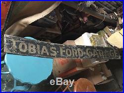 Vintage Metal Ford Auto Garage Repair Shop Sign Bay City Mich Tobias Garage