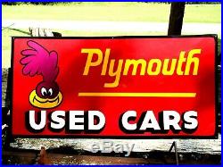Vintage Metal Old Road Runner Dodge Plymouth USED CARS Truck 36 Car Sign